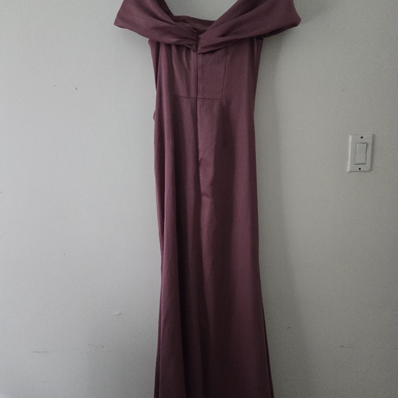 Orchid Evening Dress, Off-shoulder, Maxi with Slit - Picture 7 of 7